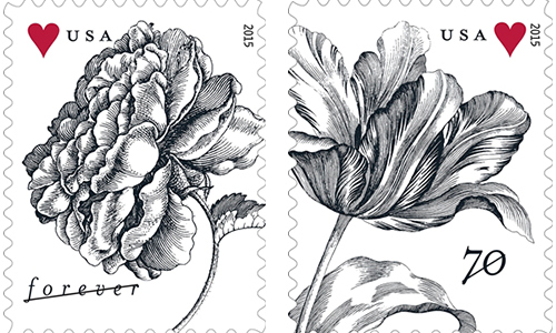 Vintage flower stamps
