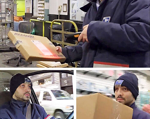 New York City Carrier Assistant Francisco Dejesus is shown during the “PBS NewsHour” report.