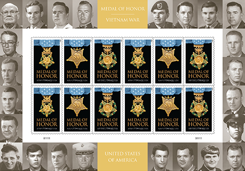 The Medal of Honor: Vietnam War stamp sheet.