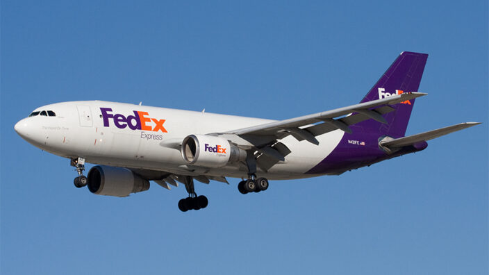 A FedEx plane