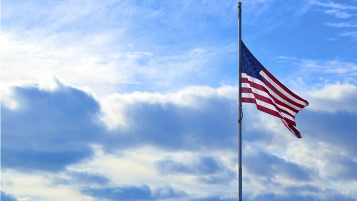 Half-staff flag