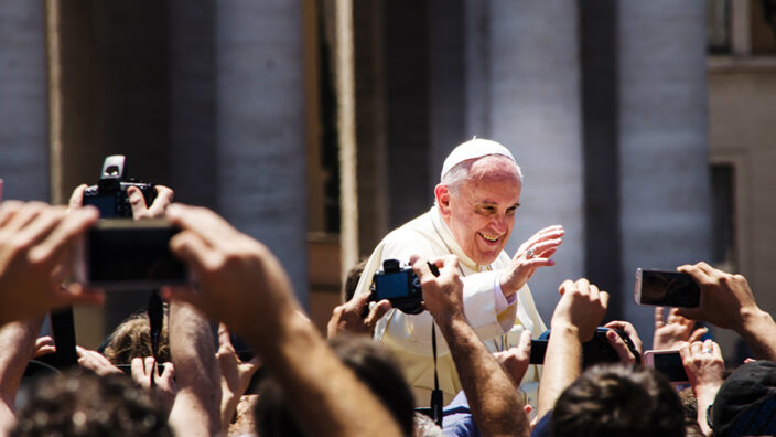 Pope Francis and crowd