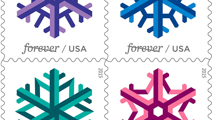 The Geometric Snowflakes stamps