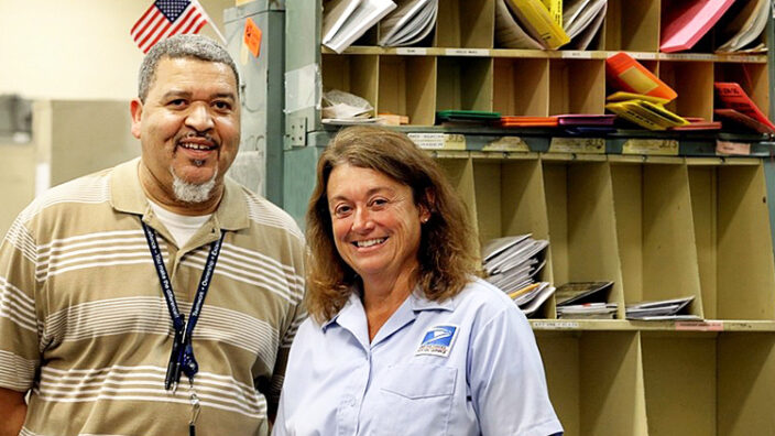 James Island, SC, Customer Services Supervisor Marcelino Santos and North Charleston, SC, Letter Carrier Mary Kay Frank.