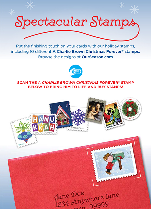 A new direct mailpiece offers an overview of USPS holiday-themed products and services.