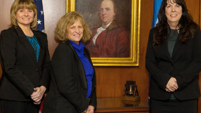 From left, Baker, CA, Postmaster Renee Jacobson; Toluca, IL, Postmaster Elizabeth Uphoff; and Niland, CA, Postmaster Michele Thostenson