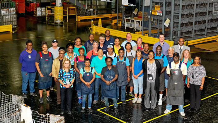 A group of employees at the Greenboro, NC, P&DC.