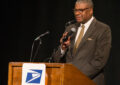 DPMG Ron Stroman speaks at the dedication.