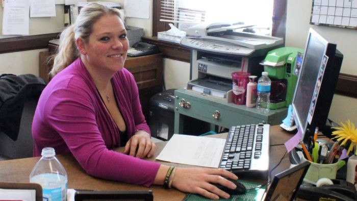 Osage, IA, Postmaster Jennifer Reinke. Image: The Press-News