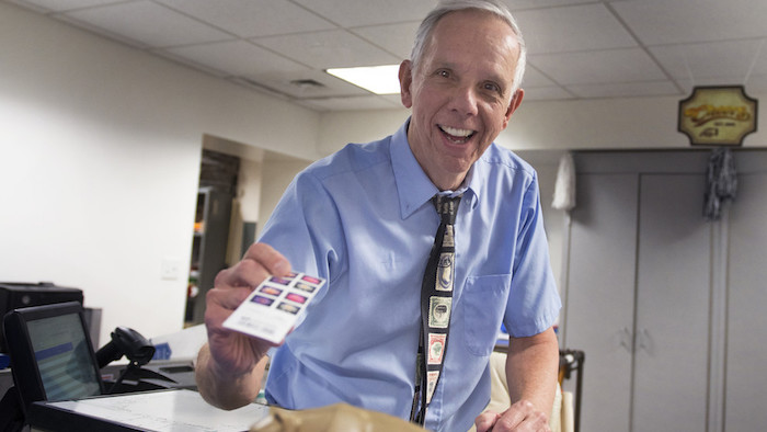 University Park, PA, Retail Associate Mike Herr, a.k.a. “Mike the Mailman,” retired this month after a 48-year postal career.