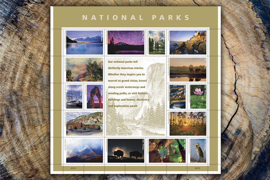 The National Parks stamps pane