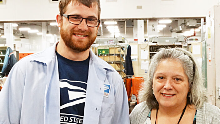 Buffalo, NY, Letter Carrier Alex Dailey and Acting Customer Services Manager Lisa Mesler