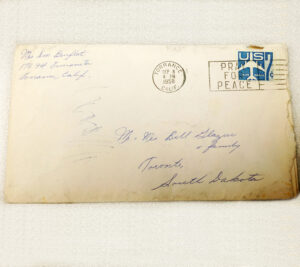 The 1958 letter addressed by Rice’s sister.
