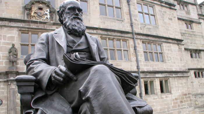 Shrewsbury, the English town where Charles Darwin was born in 1809, is home to a statue of the evolution theorist.