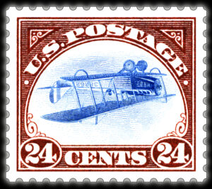 The 1918 Inverted Jenny stamp