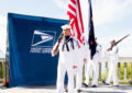 The colors are presented at the Gulf Islands National Seashore stamp dedication in Gulf Breeze, FL.