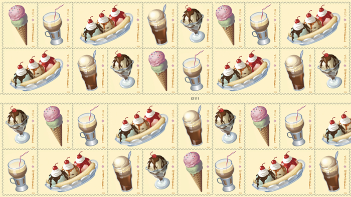 Soda fountain stamps