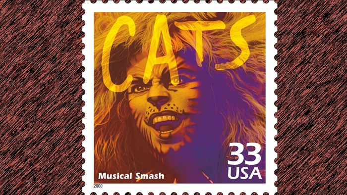 The 33-cent stamp honoring “Cats” was issued in 2000.