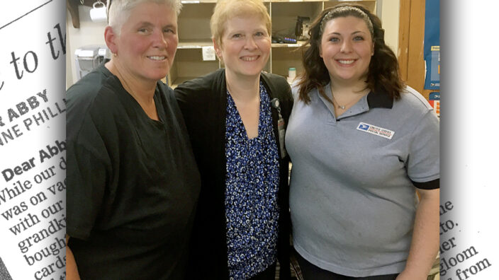 The Wales, MA, Post Office team includes, from left, Rural Carrier Debra Goudreau, Postmaster Jan Motyka and Retail Associate Jordiana Branco.