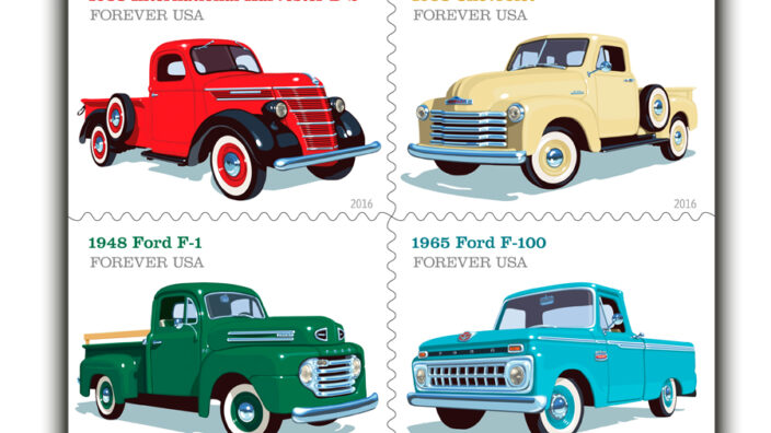 The Pickup Trucks stamps were released July 15.