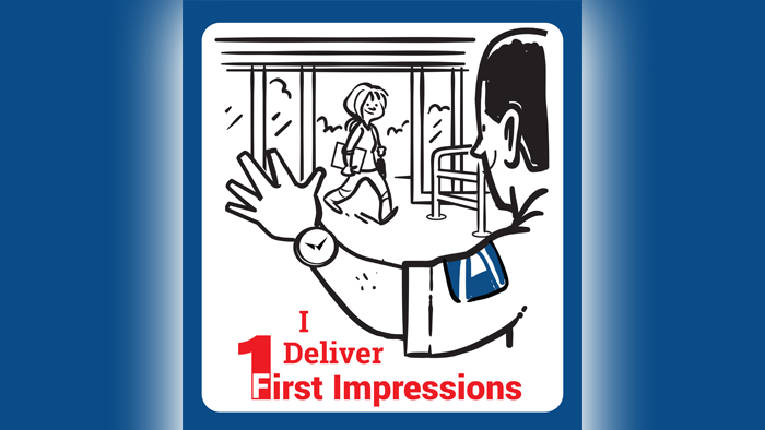 The first new #PostalProud poster emphasizes the importance of first impressions.