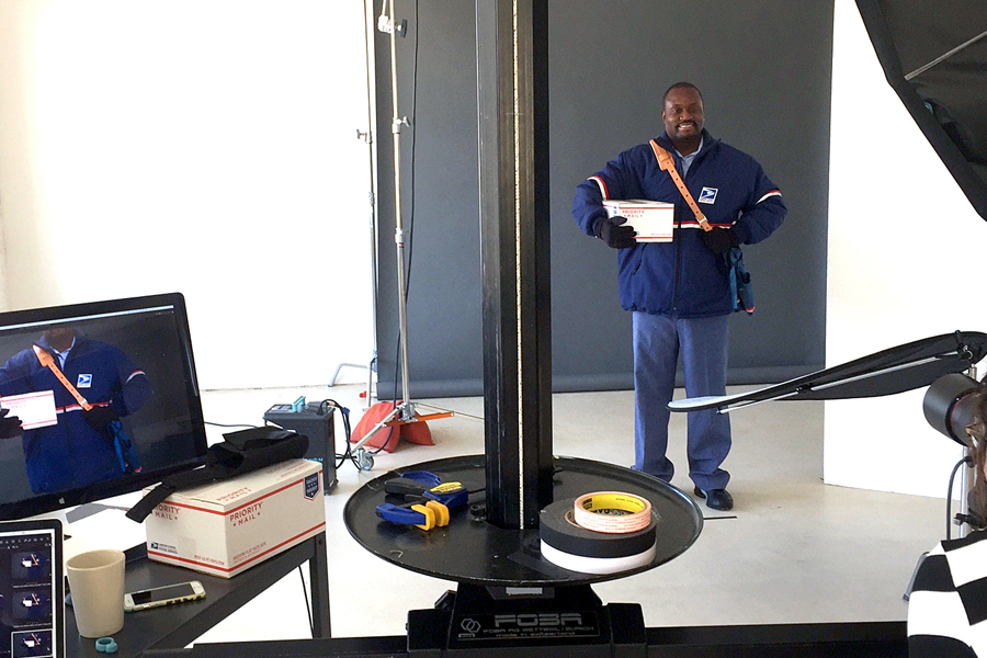 St. Louis Letter Carrier Eric Kazee is photographed for this year’s holiday point-of-purchase signage.