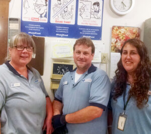 Laytonville, CA, retail associates embracing #PostalProud include, from left, Marcy Wright, Anthony Armanini and Charlene Norred.