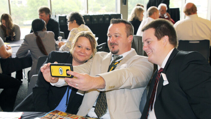 Green Bay, WI, Plant Manager Jeff Grendziak takes a selfie last week with other New Supervisor Program graduates from Lakeland District.