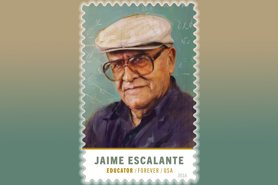 USPS issued a stamp this year to honor Jaime Escalante, a Bolivian-born educator who became a beloved teacher in the United States.