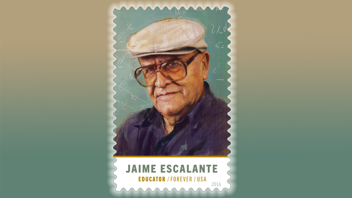 USPS issued a stamp this year to honor Jaime Escalante, a Bolivian-born educator who became a beloved teacher in the United States.