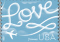 The Love Skywriting stamp will continue a Postal Service tradition of creating stamps that celebrate love.