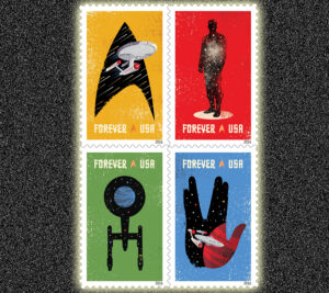 The Star Trek stamps pane