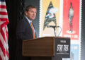 Chief Postal Inspector Guy Cottrell speaks at the Sept. 2 stamp dedication.