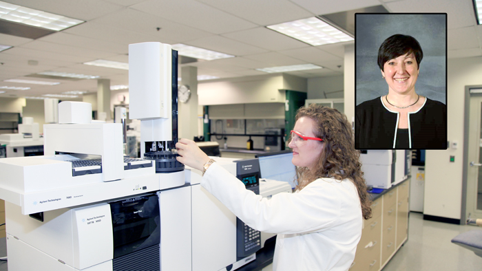 Rebecca Anderson is a Forensic Laboratory Services intern who helped support investigations recently. Laboratory Director Patricia Manzolillo is shown in the inset.