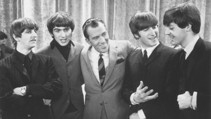 “Letters of Note: Volume II” features notable correspondence from John Lennon, seen here with his Beatles bandmates and Ed Sullivan in 1964. Image: National Portrait Gallery