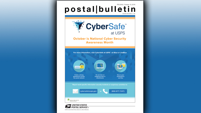 The Oct. 13 Postal Bulletin cover