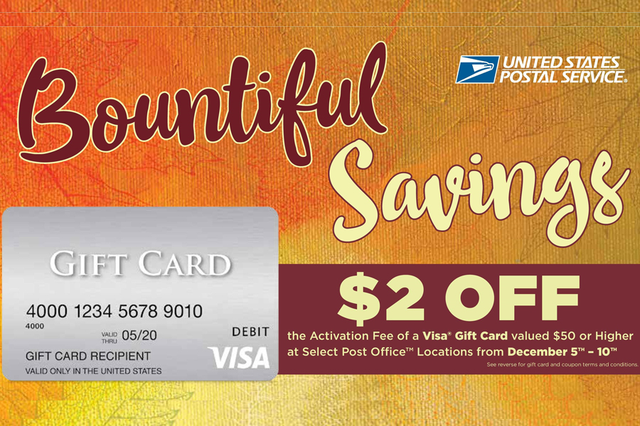 USPS is offerings gift card promotions through Dec. 10.