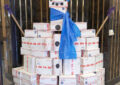 A Priority Mail snowman greets customers at the Minneapolis Main Post Office.