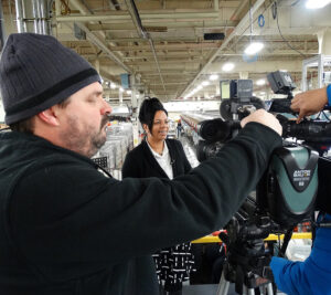 Western New York Sr. Plant Manager Monica Nevins is interviewed at the Rochester, NY, Processing and Distribution Center.