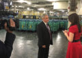 Triboro District Sr. Plant Manager Ricardo Quental is interviewed by WCBS-TV reporter Andrea Grymes at the Brooklyn, NY, Processing and Distribution Center.