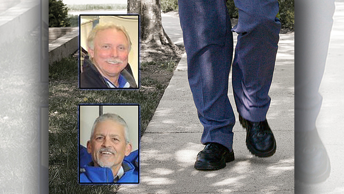 Philadelphia letter carriers Leo Henrysen, top, and Richard Effing are among 29 employees who were recently honored for their safe walking records.