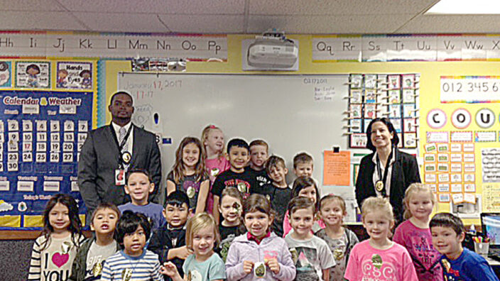 Kindergarteners at River Springs Charter School in Corona, CA,