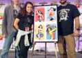 South Florida District’s special dedication of the Wonder Woman stamps featured, from left, puppeteer Brian Herring, comedienne Lisa Corrao and actor Austin St. John