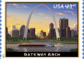 The Gateway Arch Priority Mail Express stamp