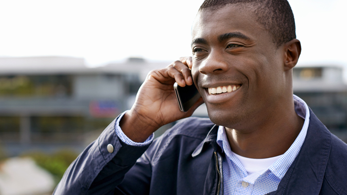 Man talking on cell phone