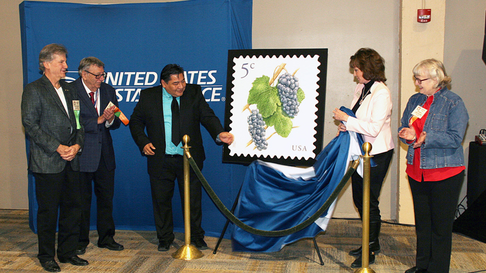 USPS officials reveal grapes stamp