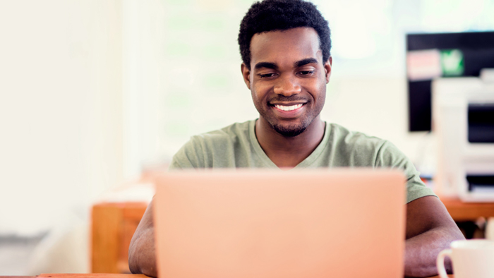 Man using computer