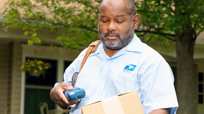 USPS employee scanning