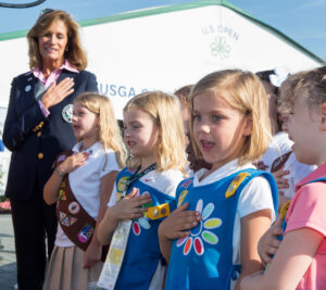 Girl Scouts perform pledge of allegiance