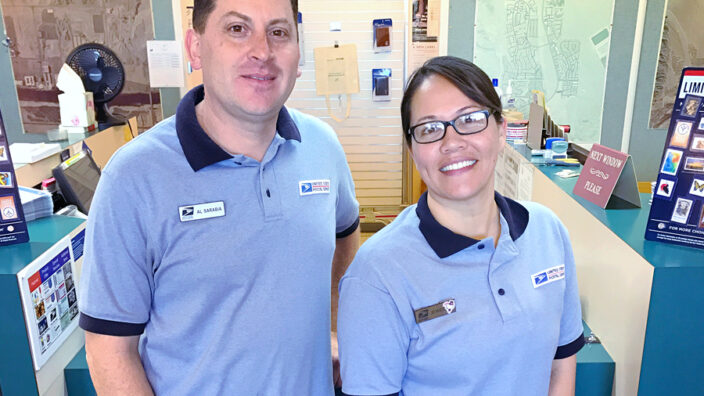 Laughlin, NV, retail associates Alfredo Sarabia and Jewelynn Nakanishi